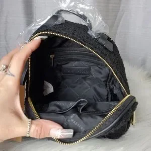 Steve Madden Black Sherpa and Leather Backpack Steve Madden | Bags | Steve Madden Medium Sherpa Backpack  main image 3